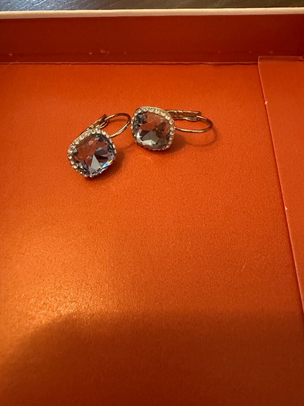 Blue Crystal Drop Earrings